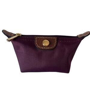 Longchamp Le Pliage Burgundy Nylon Zip Coin Case